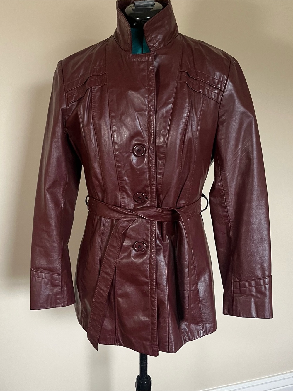 Vintage 70s Burgundy Leather Jacket